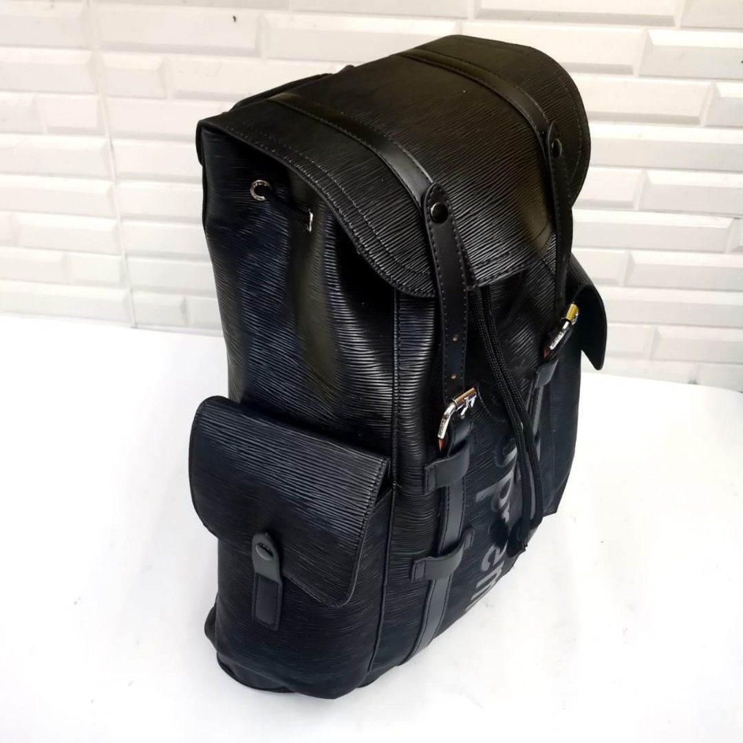Supreme x Louis Vuitton Christopher backpack In black, Luxury, Bags &  Wallets on Carousell