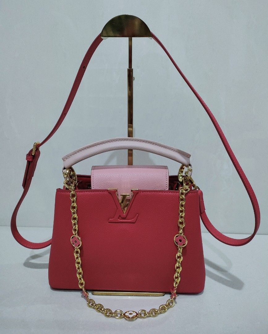 LOUIS VUITTON Capucines BB Magenta Jasmin Rose Taurillon Leather