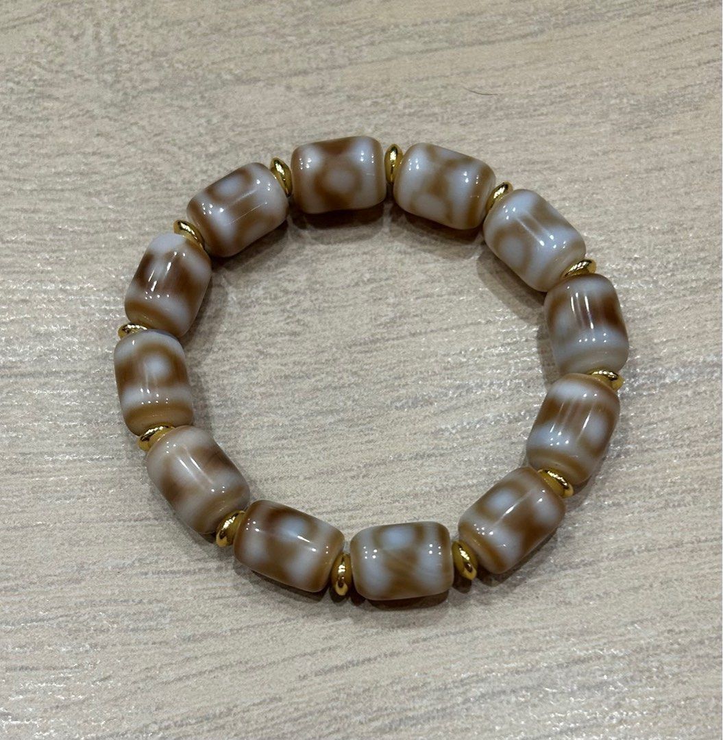 💯Tibet 3 Eyed symbols Dzi beads bracelet 西藏坛城三眼图腾玉化吉祥 