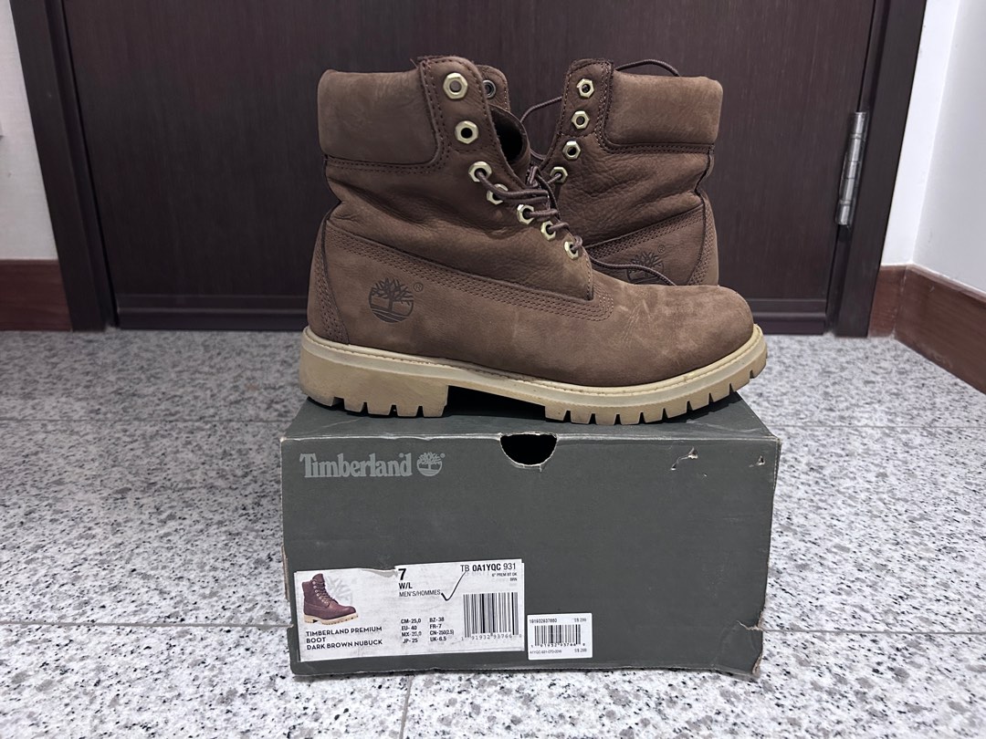 TIMBERLAND PREMIUM BOOT DARK BROWN NUBUCK Men s Fashion Footwear