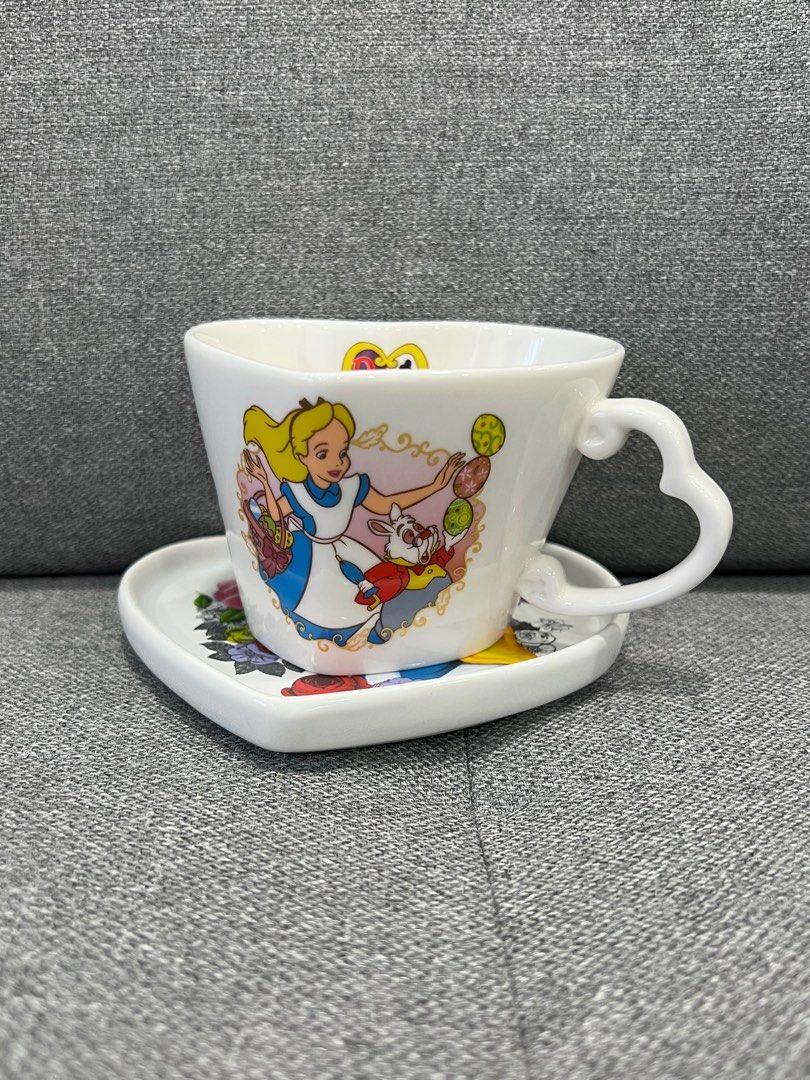 Tokyo Disneyland Alice in Wonderland Tea Cup and Plate SET Ceramic JAPAN NEW