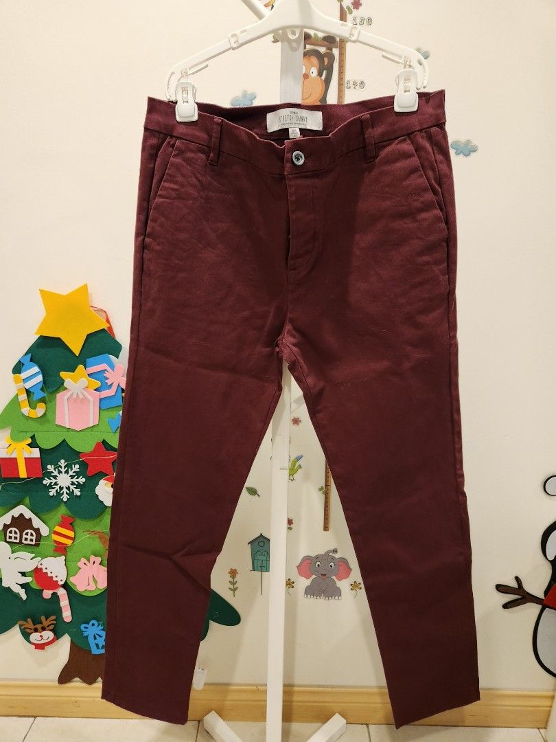 Topman Stretch Skinny Pants Maroon W 34 L30 Men s Fashion