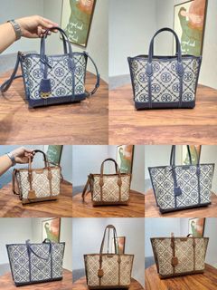 Tory Burch Perry Small Triple Compartment Tote Bag Light Umber Brown,  Barang Mewah, Tas & Dompet di Carousell