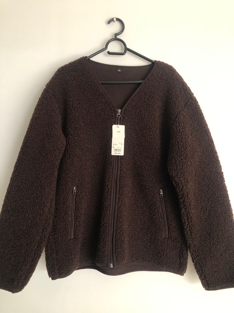Uniqlo brown zip up clearance
