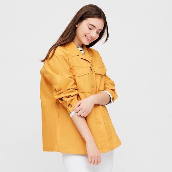 Uniqlo linen cotton shirt jacket clearance