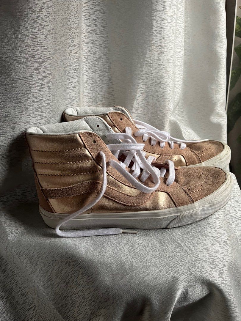 Rose gold high top vans new arrivals