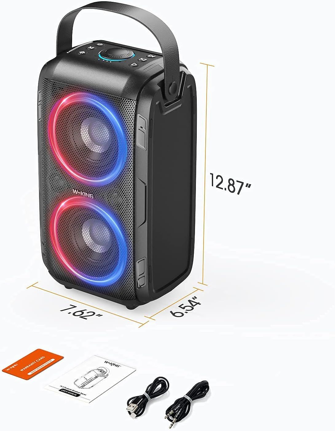 W-KING 80W Bluetooth Speakers Loud, Super Rich Bass, Huge 105dB Sound  Powerful Portable Wireless Outdoor Bluetooth Speaker, Mixed Color Lights,  24H