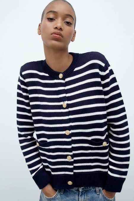 Zara gold button jumper hot sale