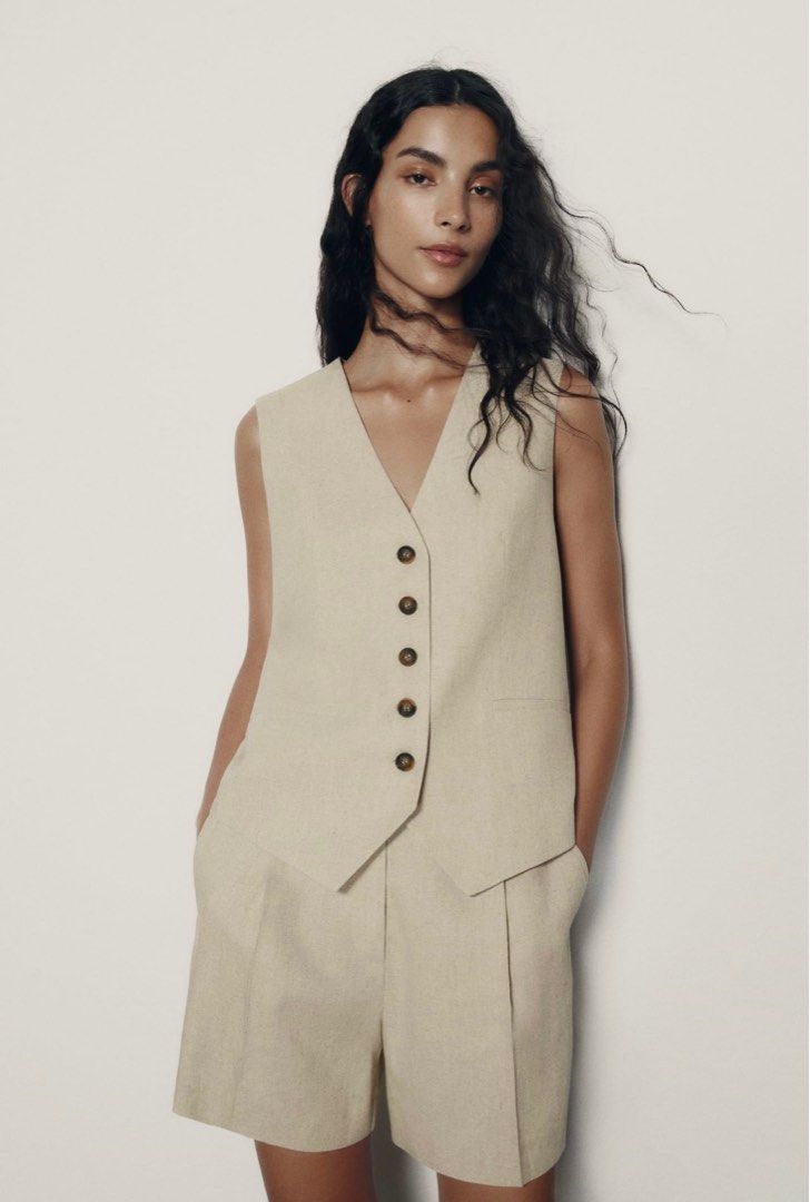 Waistcoat linen clearance