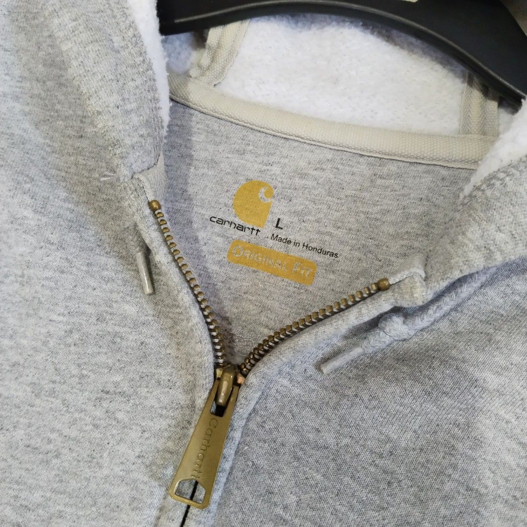 Zip hoodie Carhartt Grey second original, Fesyen Pria, Pakaian