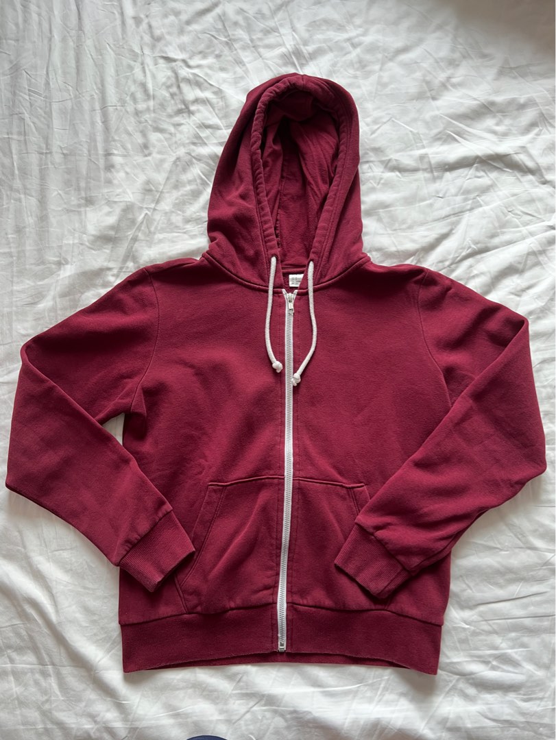 Maroon zip up jacket hot sale