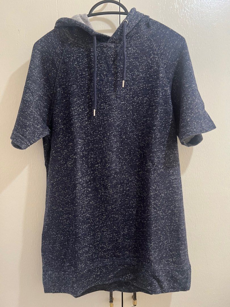 Mens short sleeved hoodie sales