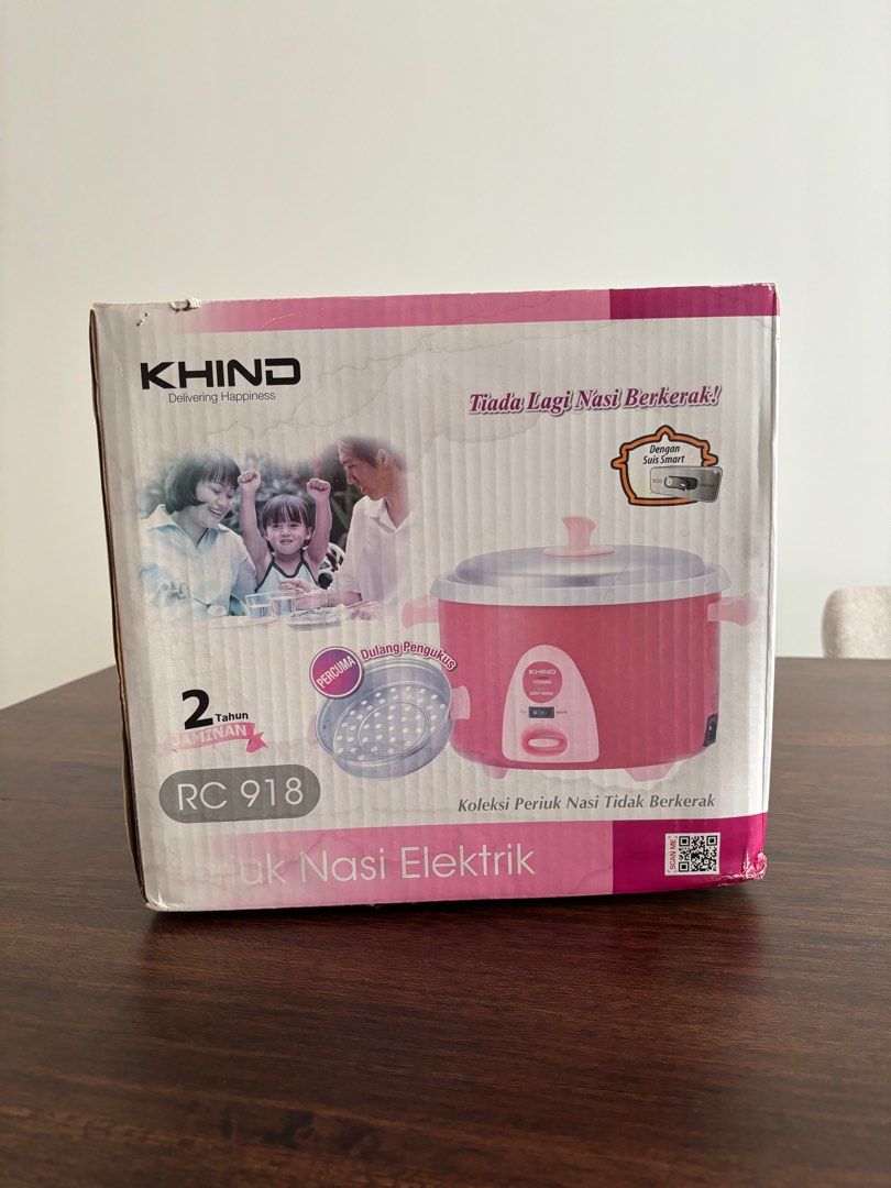 2 IN 1 KHIND RICE COOKER + STEAMER 1.8L, TV & Home Appliances, Kitchen