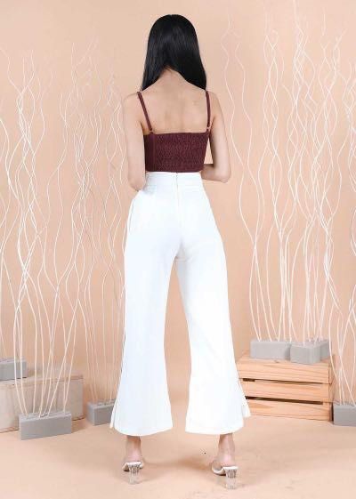 White palazzo hotsell pants with slits