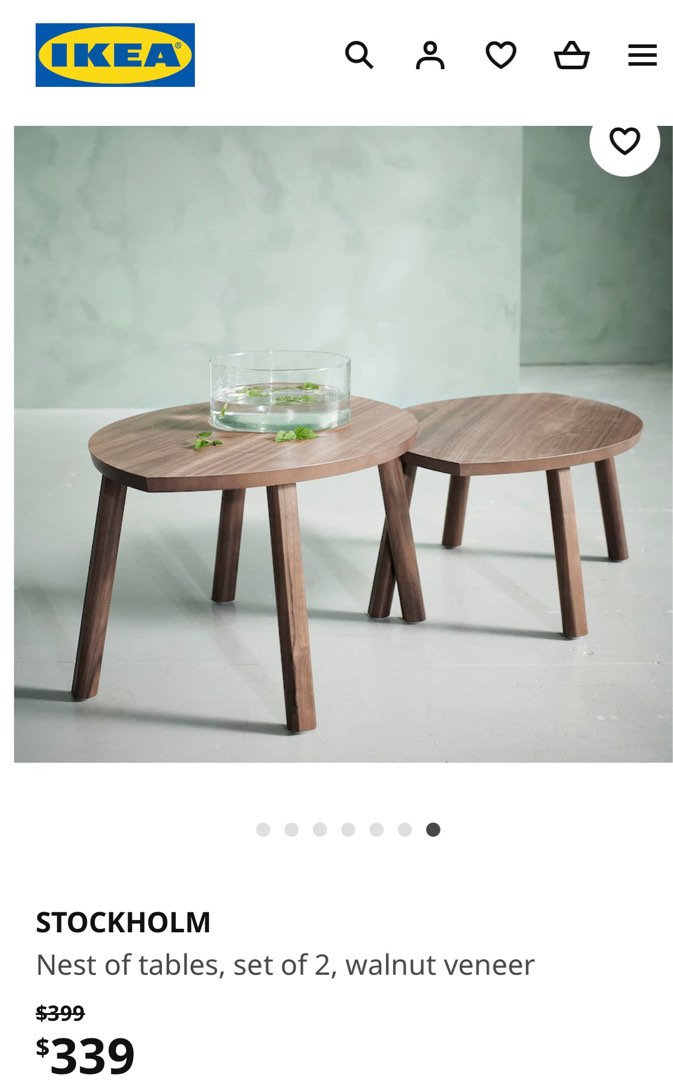 80 off! IKEA STOCKHOLM coffee table, leafshaped nest centre table