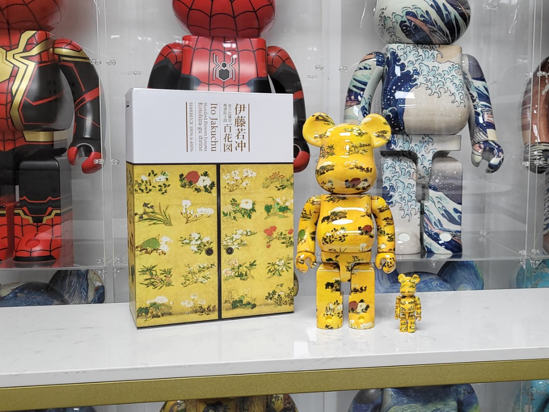 全新現貨實體店bearbrick be@rbrick 伊藤若沖百花圖100% 400%, 興趣及