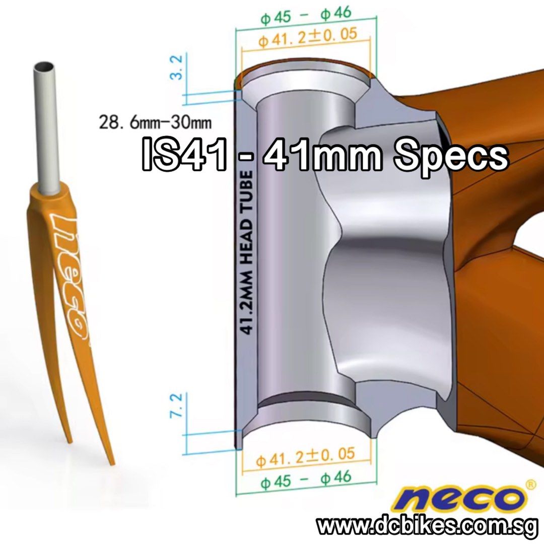 Taiwan Neco IS41 IS42 Integrated 41mm 42mm Sealed Bearing Medium Cup Headset Dcbikes Cinelli Fixie road bike Etc PRICE FOR SIZE 41mm or