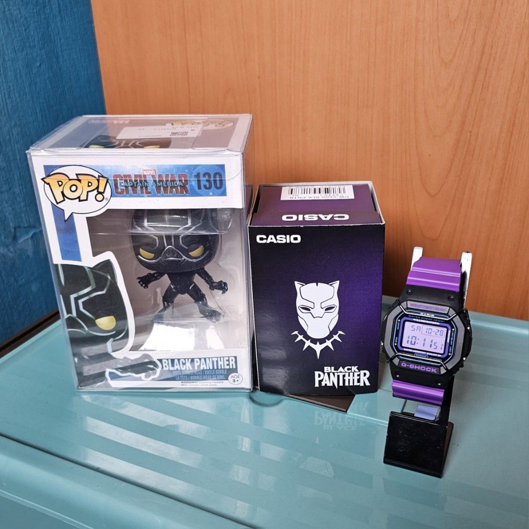 Authentic Casio G shock Gshock DW5600THS DW 5600THS DW 5600 THS DW 5600 DW5600 Custom Marvel The Avengers Black Panther watch