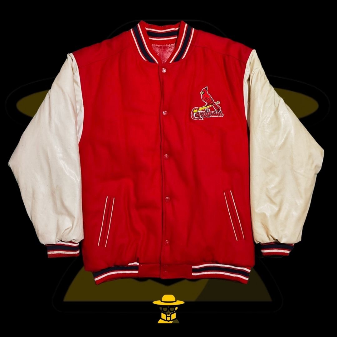 Vintage St Louis Cardinals Jacket Mens XL Blue Red Reversible
