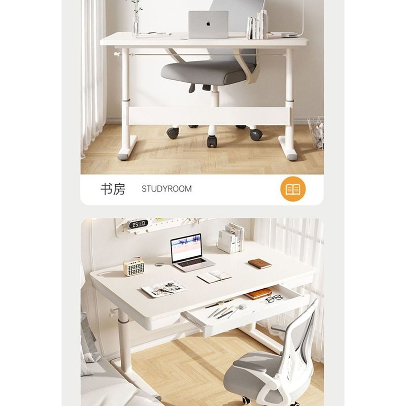 Adjust study table With drawer 80mmThick metal legs, Furniture & Home ...