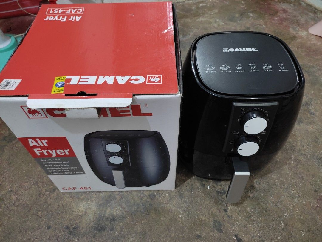 Air fryer camel (Category: Fryers) located in Valenzuela. Submitted by jethhhh (Listing ID 1262534706, Image 1). Description: Price is negotiable. only used it twice. lalamove or meet up will do. The meet up location is in Valenzuela city marulas.