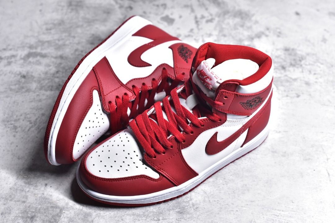 Air jordan 1 high white red hot sale