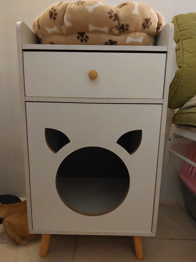 ALVIN Bedside Table Wooden Cat Nest Bedroom Pet Furniture