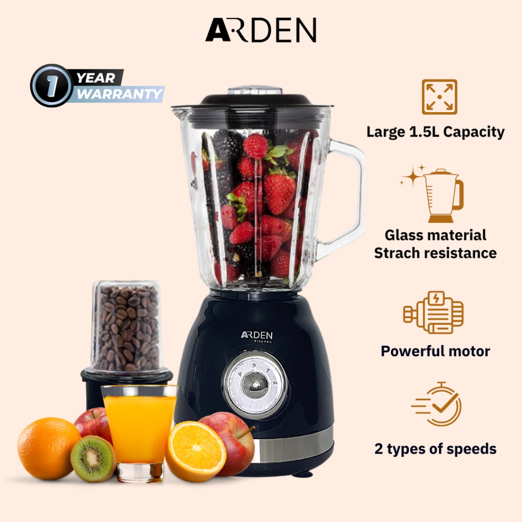 Arden kitchen Glass Jar Blender Gri, TV & Home Appliances, Kitchen Appliances, Juicers, Blenders