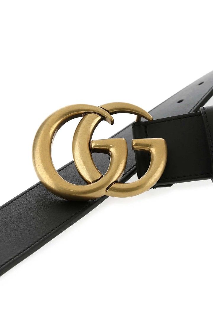 Authentic Gucci Leather Belt with Double G Buckle with receipt
