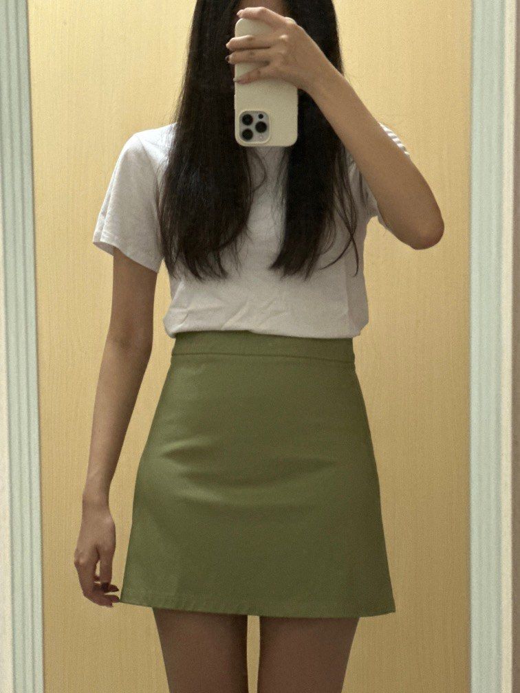 Green Elegant Outfit Women's Top Hip Skirt