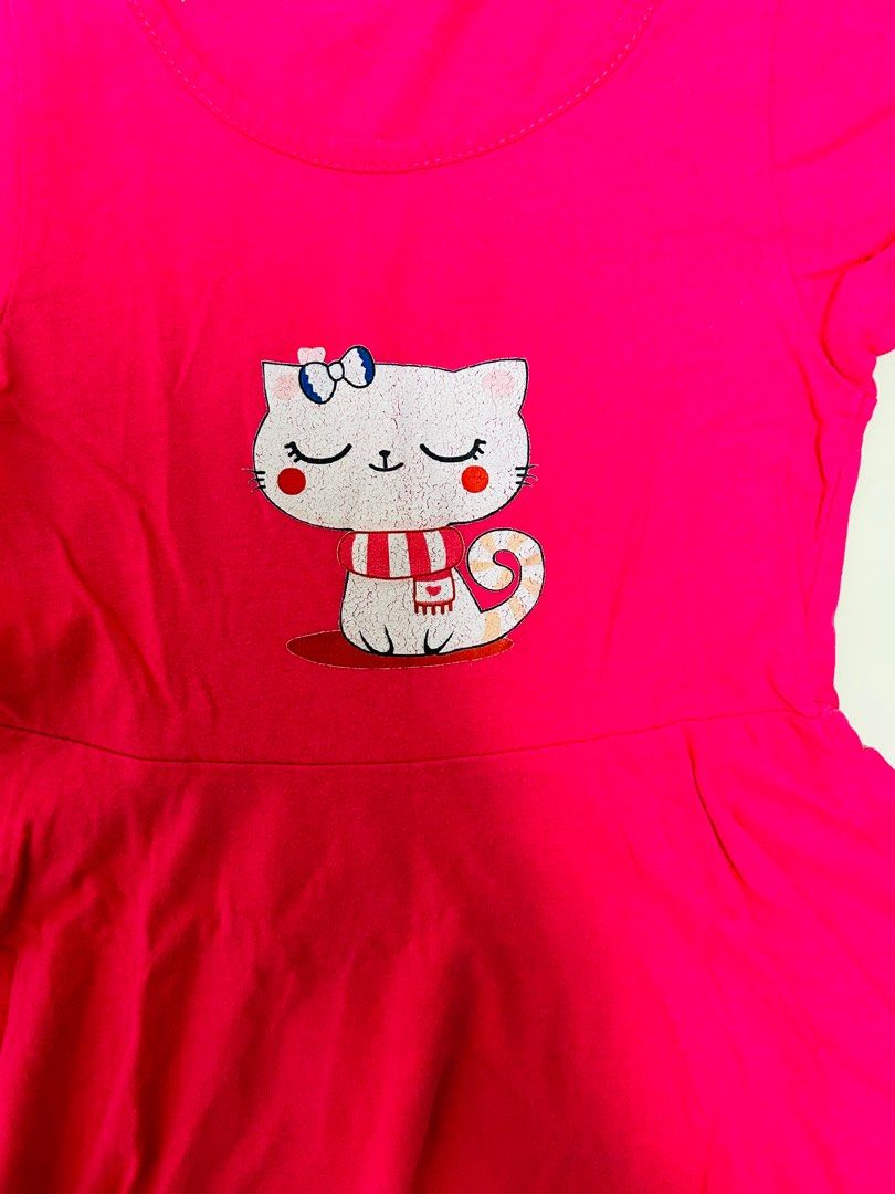 Barbie pink baby cat skater dress for girls 2 3 years old