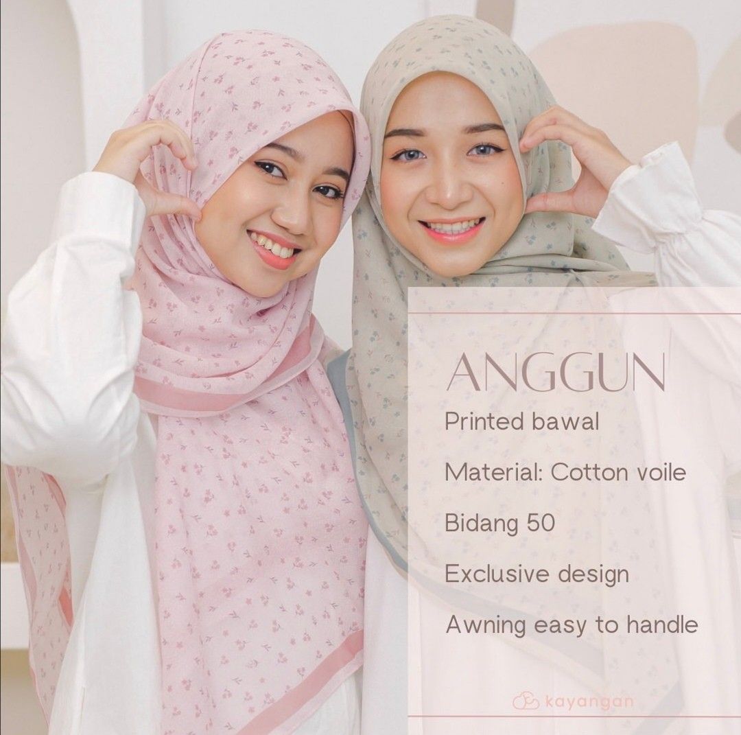 Custom Digital Printing Tudung Bawal Bidang 50 Muslim Cotton Voile