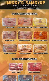 BEEF SAMGYUPSAL MEATS (Plain & Flavored)