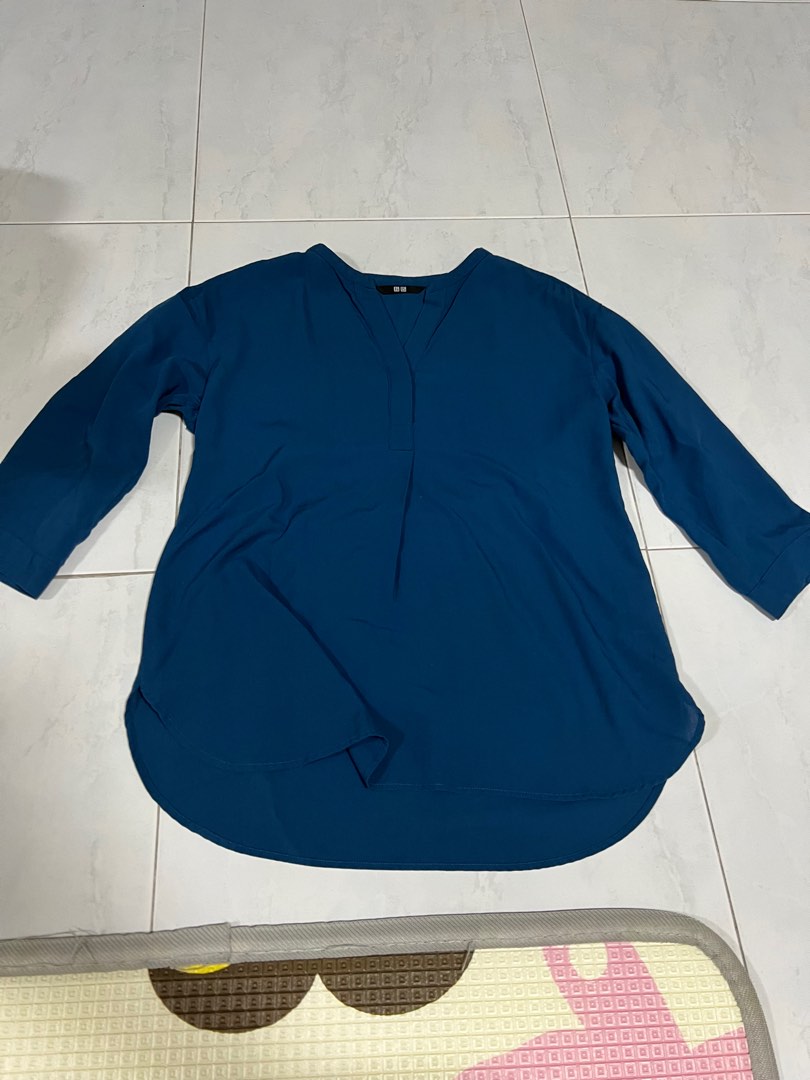 Ladies' Perfect Blouse Three Quarter Sleeve - Ice Blue