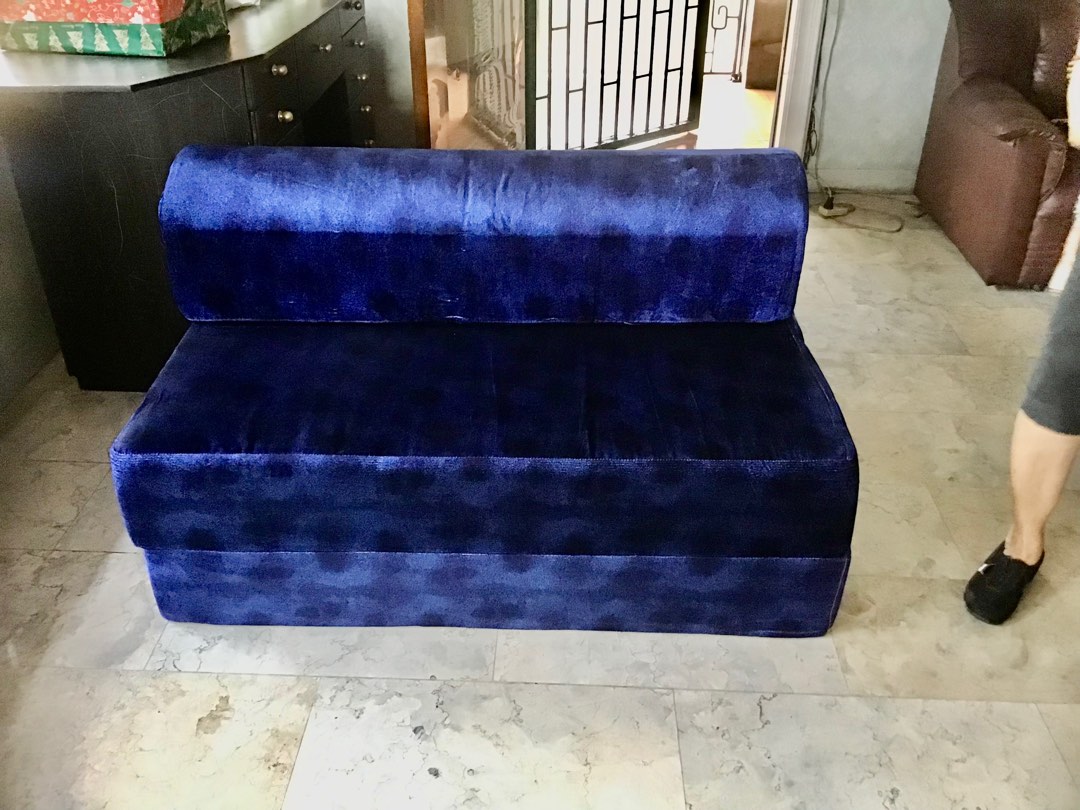 Blue Sofa Bed, Furniture & Home Living, Furniture, Bed Frames