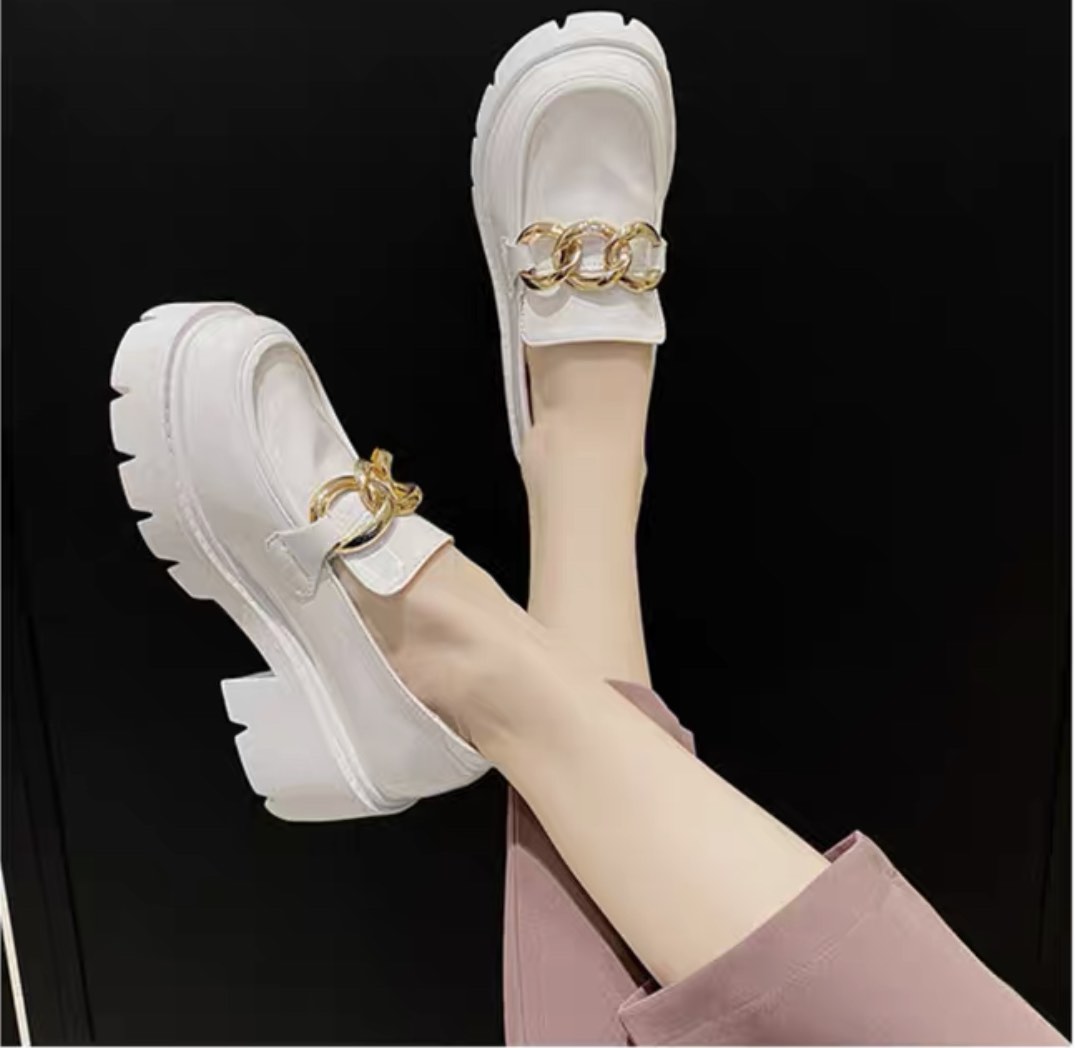 White discount wedge loafers