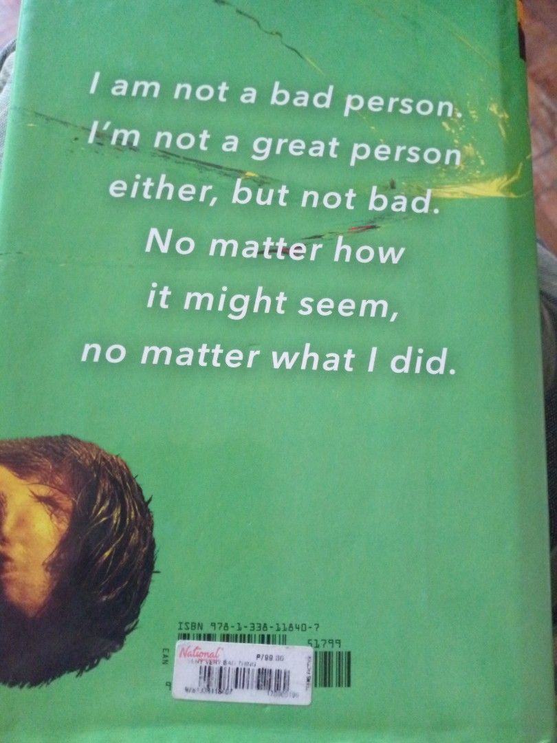 Book: A Very, Very Bad Thing (Category: Storybooks) located in Manila. Submitted by e.df04 (Listing ID 1262507915, Image 2). Description: A Very, Very Bad Thing by: Jeffery Self •Hardbound, original book •Very nice read, no torn pages 🏠 Sampaloc Mla 🏍️ Lalamove, J&T, LBC 💸 Gcash or Bank transfer.