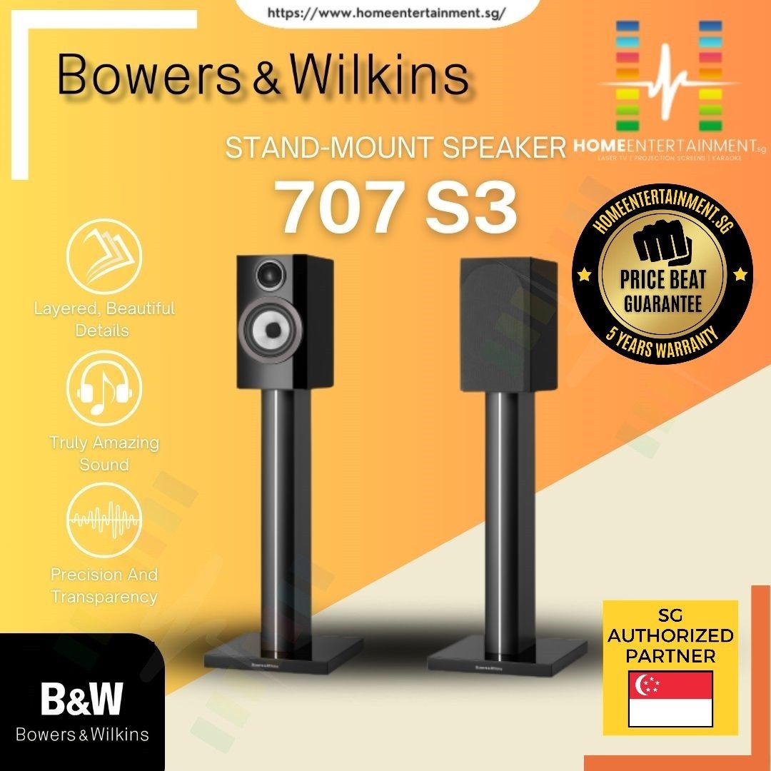 BOWERS & WILKINS 707 S3 SPEAKERS + YAMAHA NEWEST NETWORK AMPLIFIER R