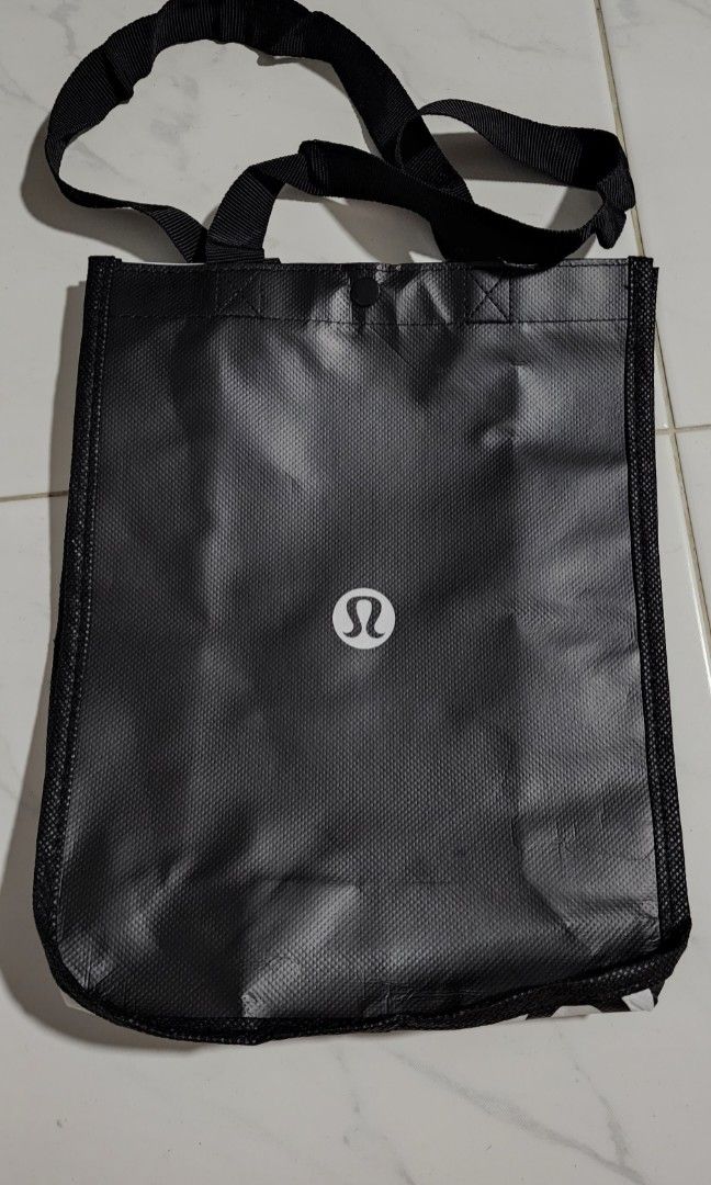 LULULEMON REUSABLE SHOPPING TOTE BAG SMALL BLACK WHITE - Do Yoga