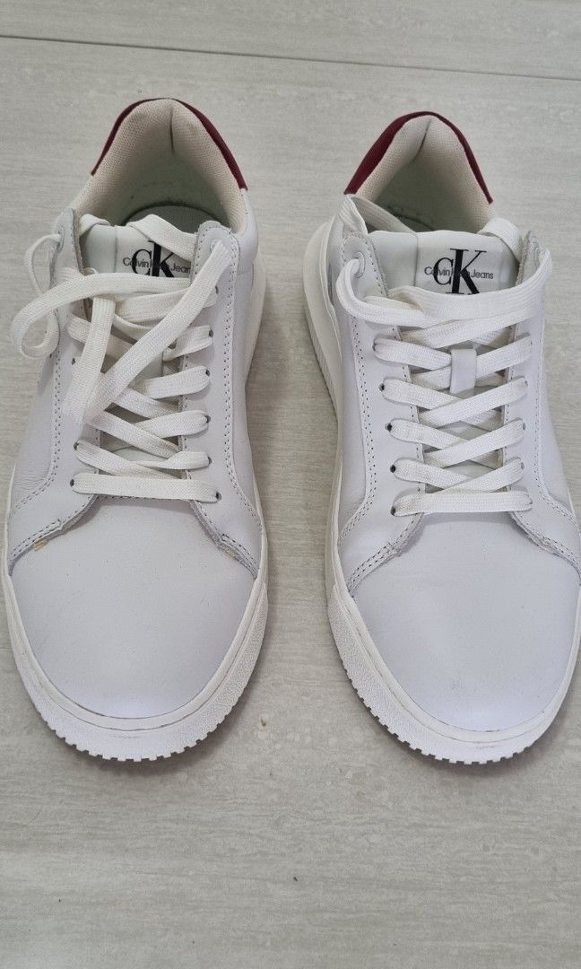 Calvin Klein Jeans White and Red Shoes Men s Fashion Footwear