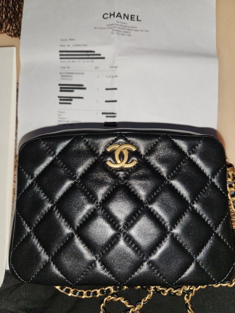 Chanel 22S Pearl Crush Camera Bag Lambskin AGHW, Luxury, Bags