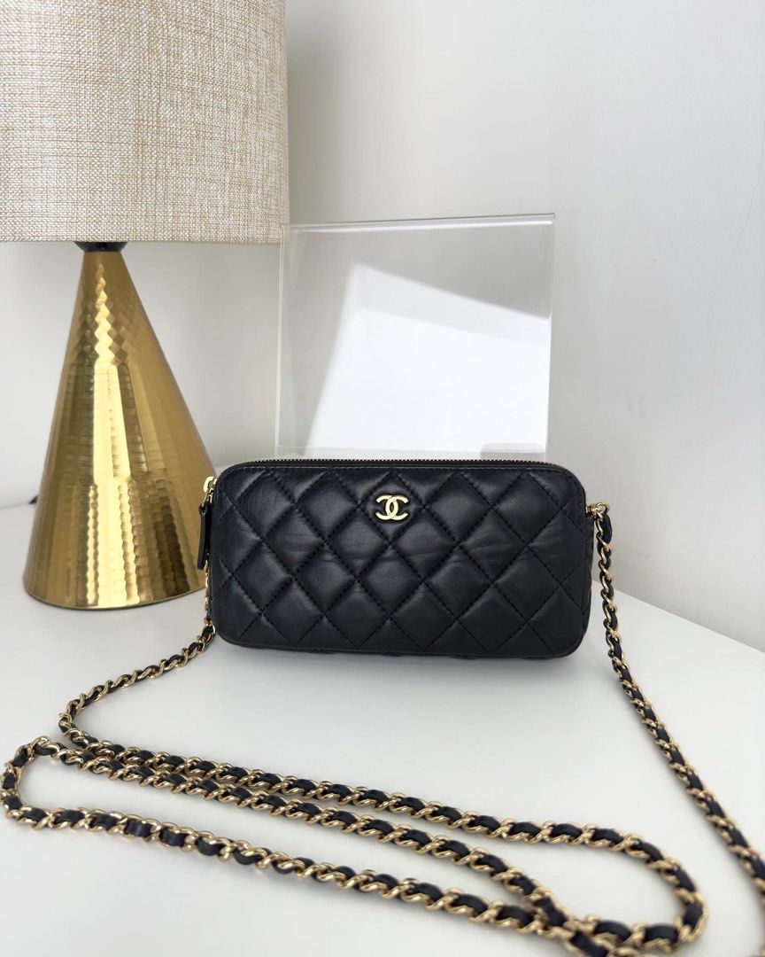 Chanel wallet on chain double zip discount