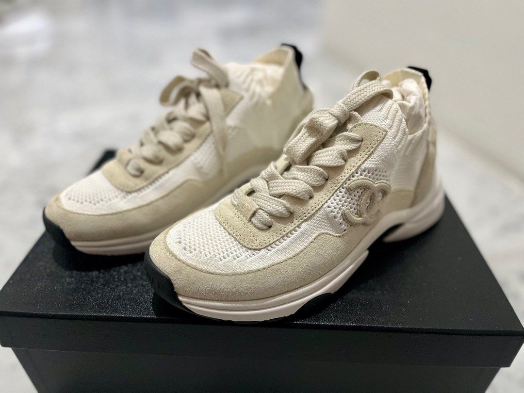 Suede calfskin chanel sneakers on sale
