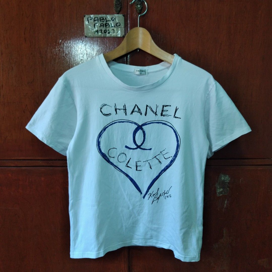 Chanel White Tee, Women's Fashion, Tops, Blouses on Carousell