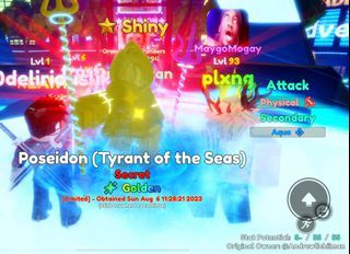⭐Shiny Poseidon(Tyrant of the Seas)EVO, Anime Adventures AA, Unverified  Account