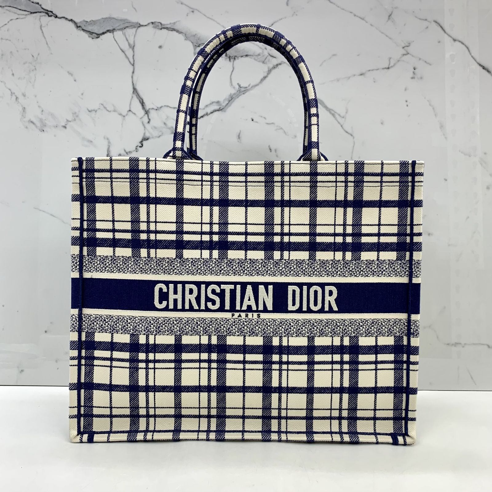 Christian dior 2025 checkered tote