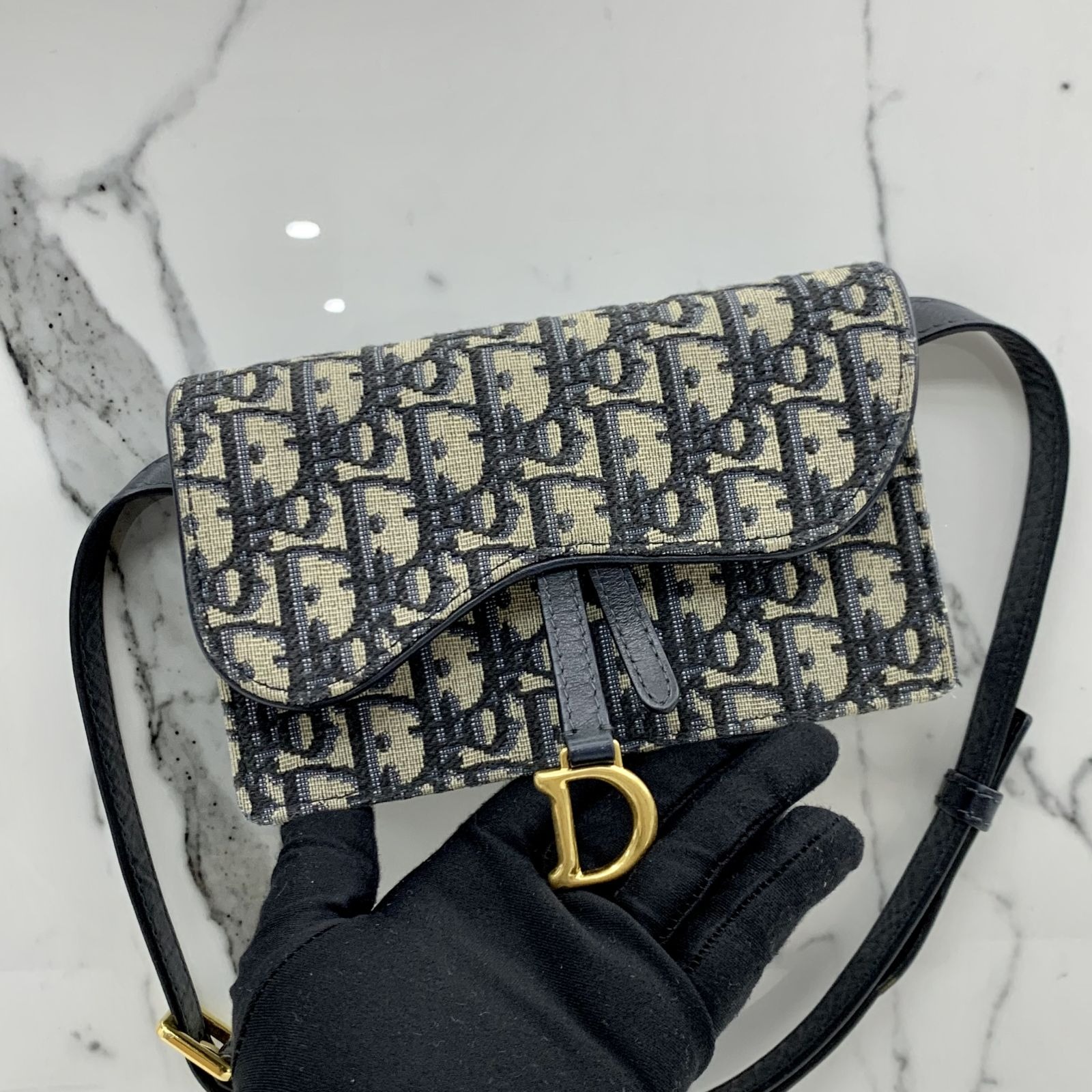 CHRISTIAN DIOR OBLIQUE SADDLE BELT POUCH 237034475 AL