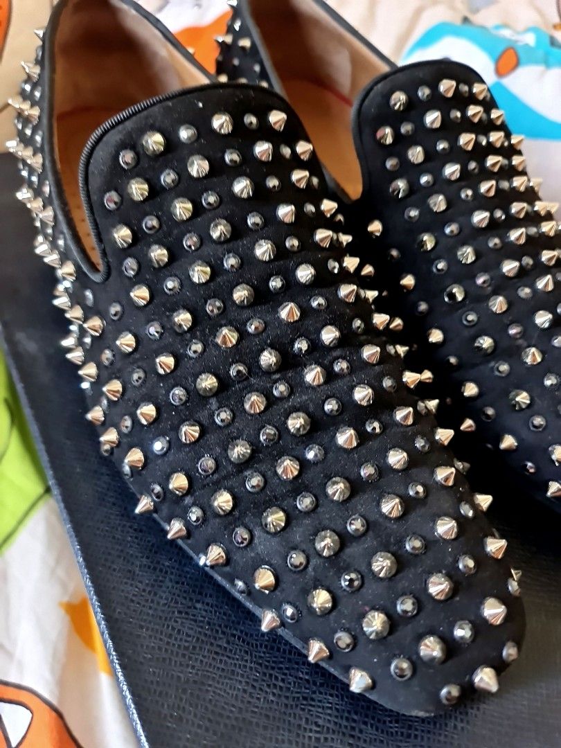 Christian Louboutin Dandelion Spikes Classic Slip On Loafers
