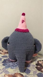 chunky crochet elephant plushie