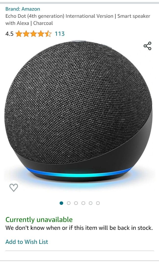 Echo Dot (4th Gen.) Smart Speaker - Charcoal for sale